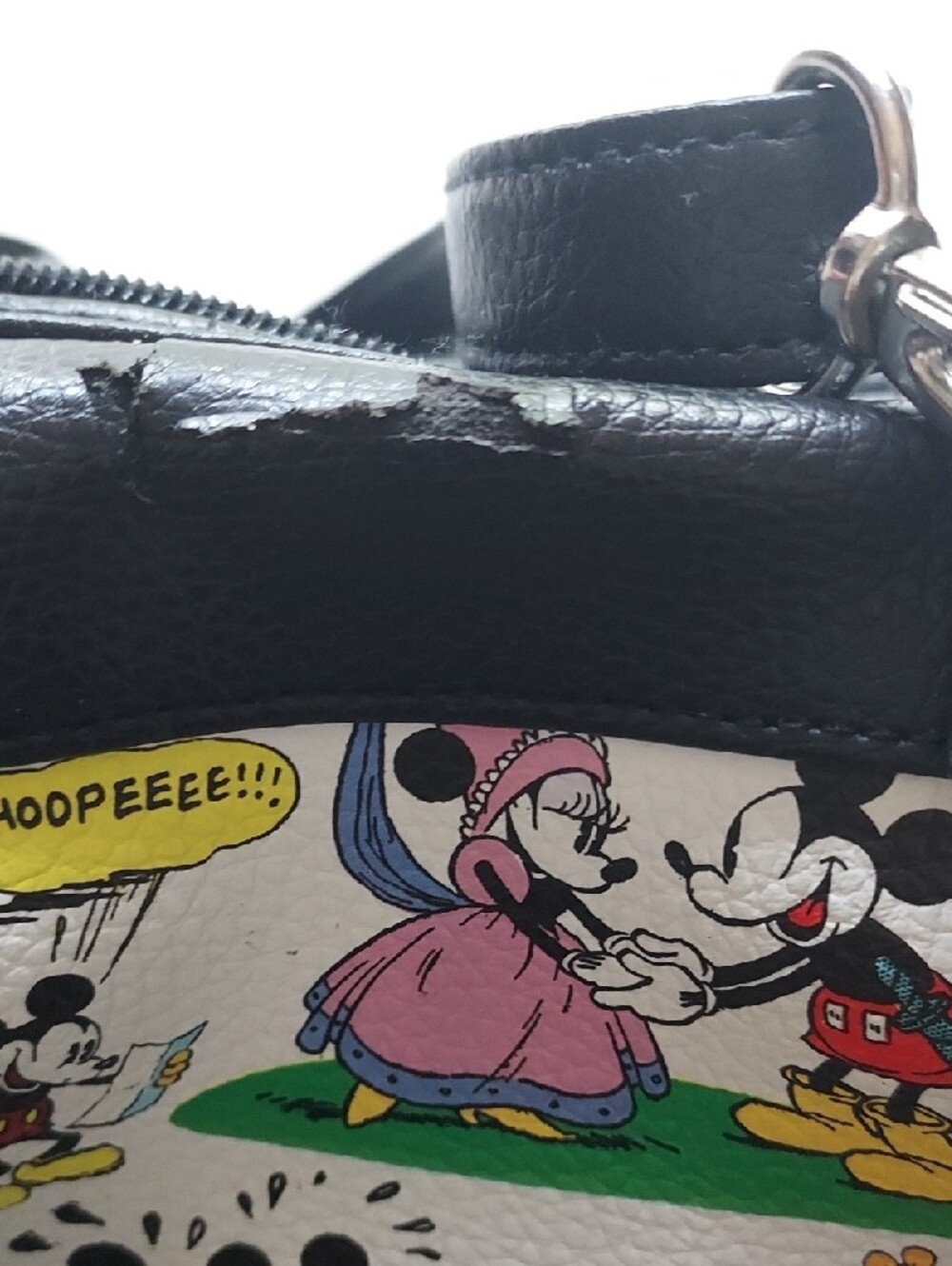 Disney Printed Satchel, Bag,Purse with Black Trim and Multicolor Characters - Picture 12 of 15